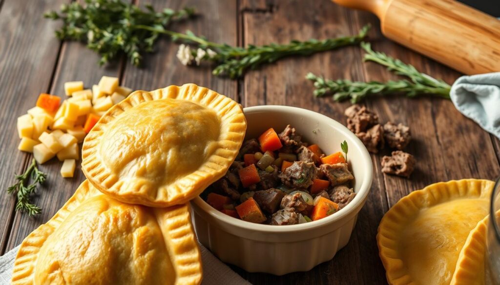 Beef Pot Pie Assembly Process