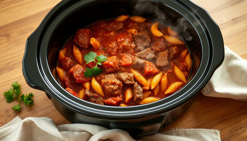 Easy Crockpot Beef Pasta Recipe