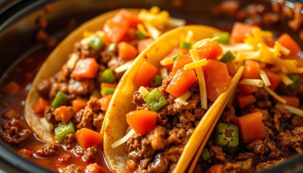 Hamburger Beef Crockpot Tacos