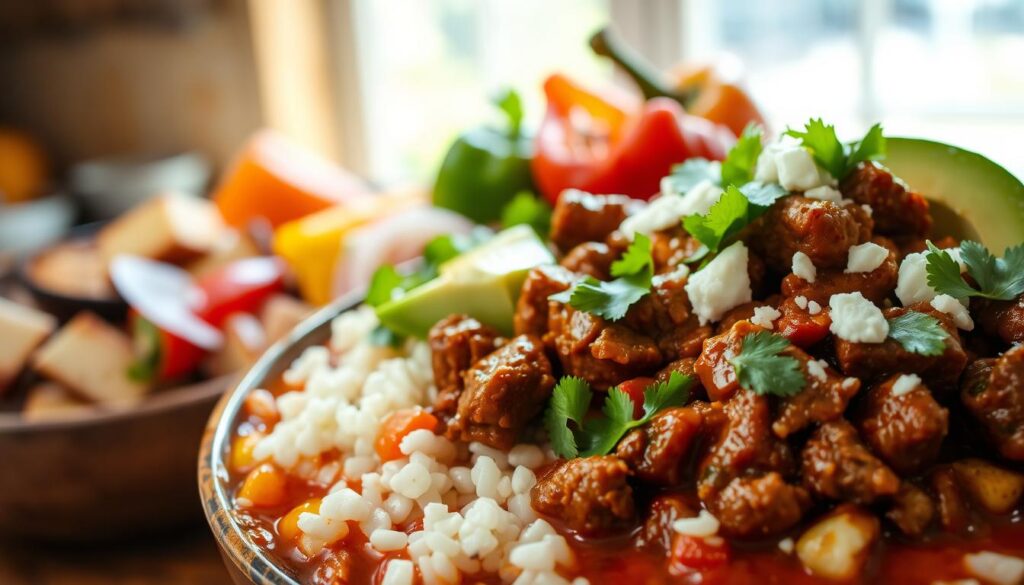 Healthy Beef Rice Bowls Mexican Style