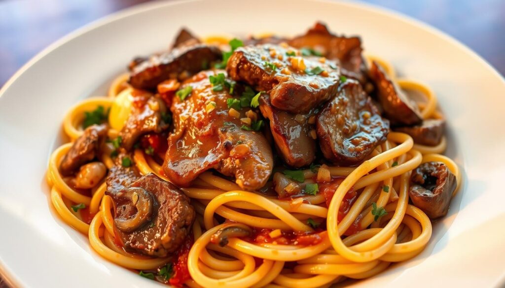 Leftover Steak Pasta Dish