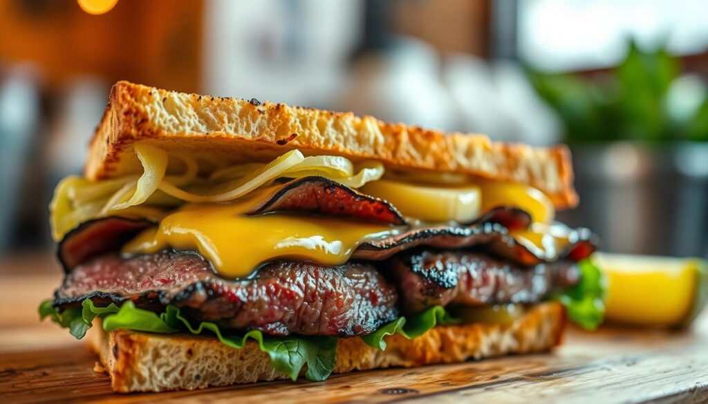 New York Steak Sandwich Layering Technique