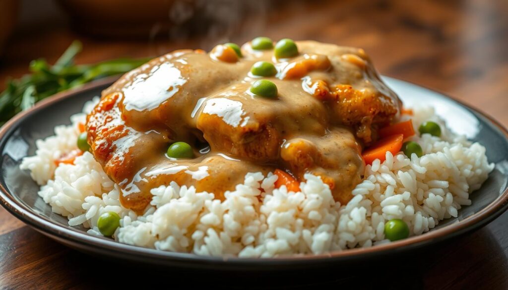 Current image: smothered chicken thighs